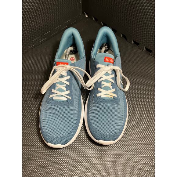 Kizik Athens Hands Free Deep Sea Knit Upper Sneakers Spring Back Heel Size 13 - Picture 2 of 8